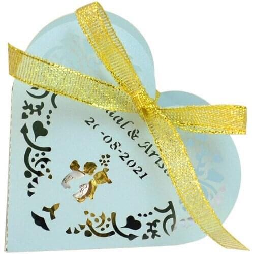 Bride and Groom Party Favour Sweets Laser Cut Custom Wedding Candy Box