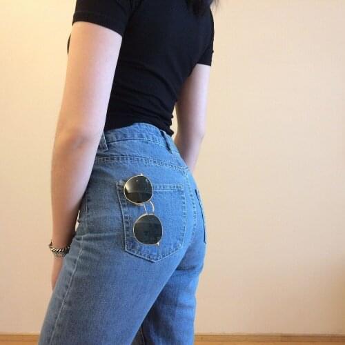 2020 Summer Autumn Mom High Waist Vintage Women Washed Denim Casual Harem Pants Jeans Boyfriend Trousers Female Plus Size