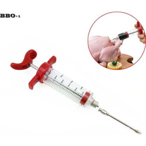 1 PC Cooking Injector Black Syringe Marinade Injector Meat Poultry Flavor Injector Cooking Meat Turkey Fish BBQ Grilling Tool