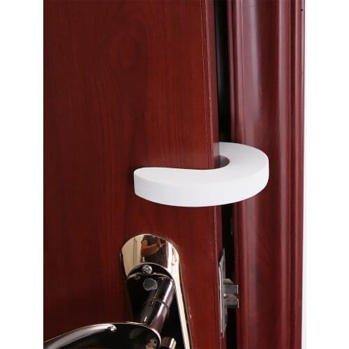 1pcs Door Stopper C Shape Security Cabinet Locks Door Clip Shockproof Door Crash Pad Children Finger Protecter