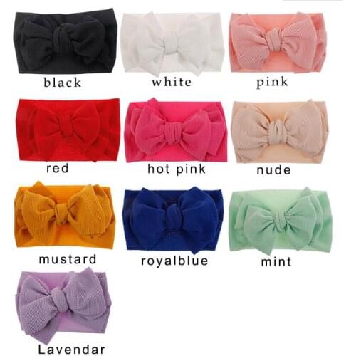 30pcs/lot Big Bow Baby Headwrap Top Knot Baby Headbands, Adjustable Bow Turban headband For Baby Infant Toddle New Fall 10Colors