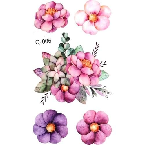 Temporary Tattoo Sticker Flowers Fake Tattoos Hand Foot Arm Leg Body Art Children Waterproof 30pcs