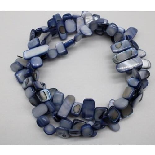 9-16 mm Irregular blue Colorful Natural Shell Side Hole Beads For Jewelry Making DIY Necklace Bracelet Strand 34