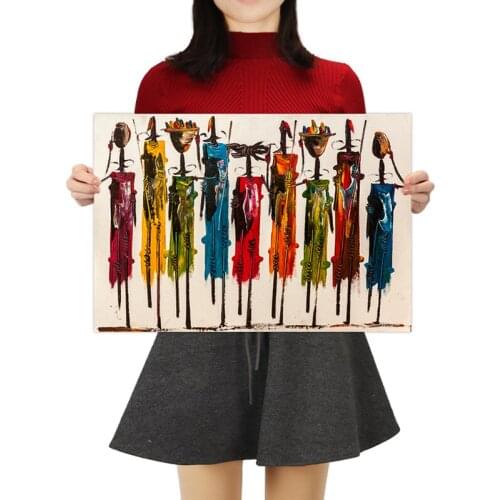 Abstract African Tribal Ethnic Canvas Paintings Wall Art Prints Poster Living Room Decorative Oil Paintings Wall Home Decor