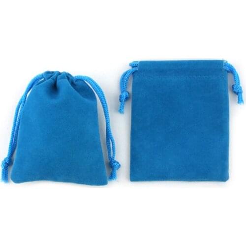 300PCS / LOT Velvet Storage Package Bag Pure Color Drawstring Bag Women Cute Small Bag Christmas Gift