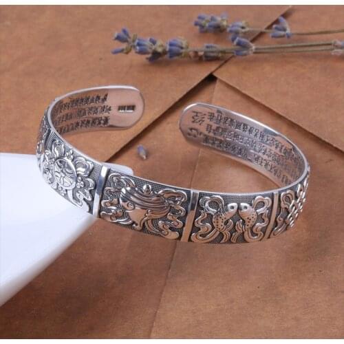 Bracelet S999 thousand foot Silver Antique Crafts accessories wholesale intime Buddhist opening jewelry