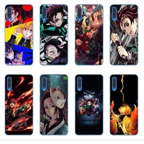 KACKYFUL Anime Demon Slayer Kimetsu no Yaiba Phone Case for Coque Samsung A10 A20 A30 A40 A50 A70 A7 A9 A6 A8 Plus 2018 Cover