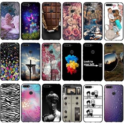 For Huawei Y6 Y6 Prime 2018 Honor 7A Pro Enjoy 8e Case 5.7 inch Soft TPU Silicone Funda For Honor 7A 7A Pro Cover Scenery Coque