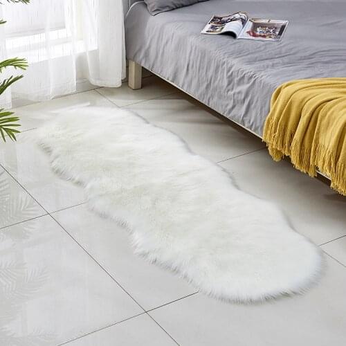 Home Accessories Solid Fluffy Soft Kid Mat Plush Hairy Wool Like Carpet Round Floor Artificial Fur Rug Living Room Chair Cushion