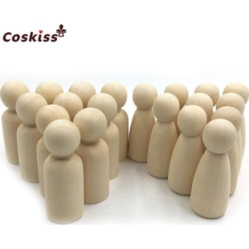 100pc/lot boy Peg Dolls 1.35" Solid Hardwood Natural Unfinished Turnings-Ready for Paint or Stain-Waldorf Wooden People