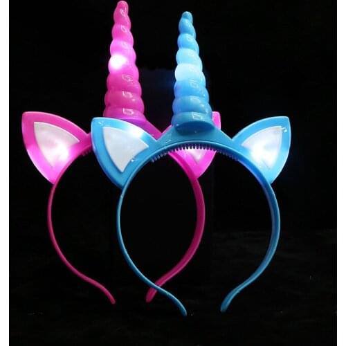 Creative Luminescent Hair Hoop led Flash Unicorn Hair Hoop Childrens Toy Scenic Area Night Market Hot Selling Factory Direct Se