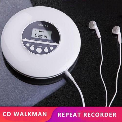 Round Style Portable MP3 CD Player Headphone Reapter Reproductor CD Walkman Discman Player Shockproof Lecteur CD With AUX Cable