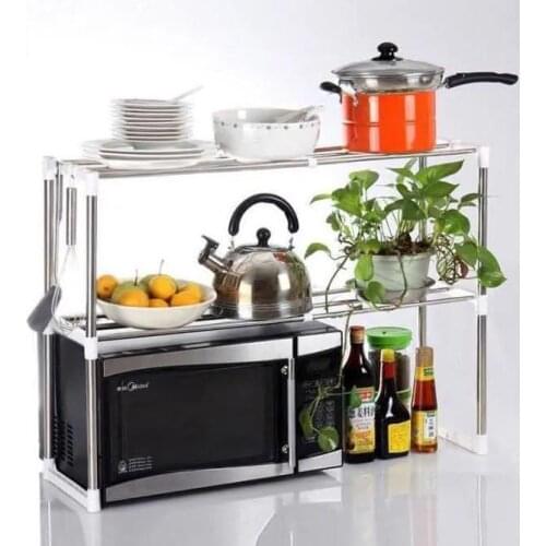 Kitchen Storage 2 Layer Microwave Storage Rack Load 15kg Can Expand Multi-function Kitchen Sink Rack 3Style Kitchen Organization