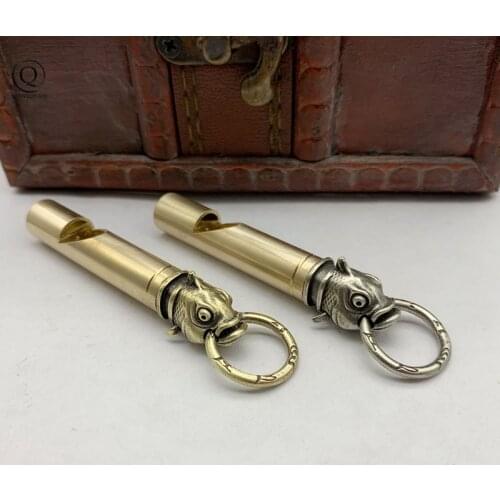 Brass African Piranha Whistle Car Keychain Pendant Pure Copper Original Design Retro Creative Key Chain Handmade Key Accessories