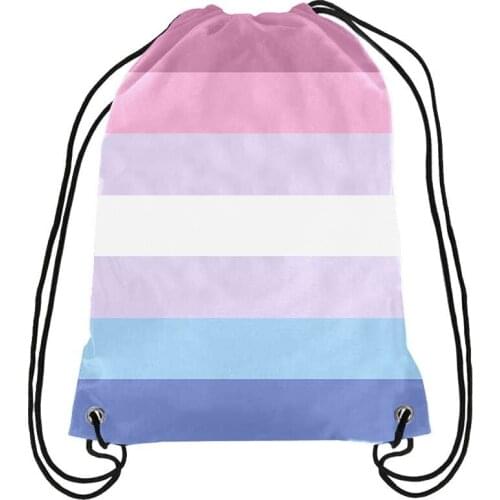 Bigender LGBT Bag Rainbow Pride Drawstring Backpack Gay Bag