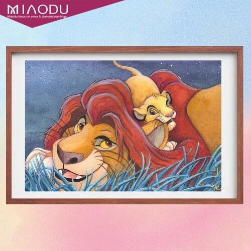 DIY Diamond Painting Disney The Lion King Mufasa And Simba Cartoon Cross Stitch Kits Embroidery Mosaic Resin Home Decor Gifts