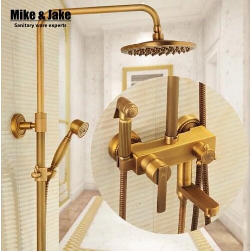 Bathroom brass antique shower set with high preasure bidet shower antique shower set Antique Shower Bathtub hot cold Faucet Sets