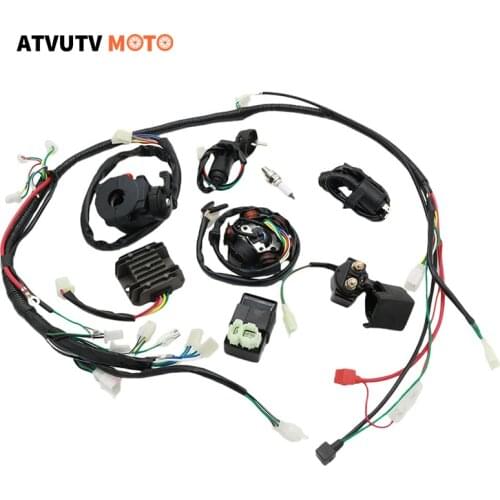Wiring Harness kit Electrics Wire Loom Assembly For GY6 4-Stroke Four wheelers Engine Type 125cc 150cc Pit Bike Scooter ATV Quad