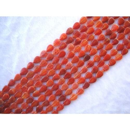 Natural Crab Fire Agate Flat Pear shape 10*14mm Loose Beads For Jewelry Making DIY Bracelet Necklace Earrings