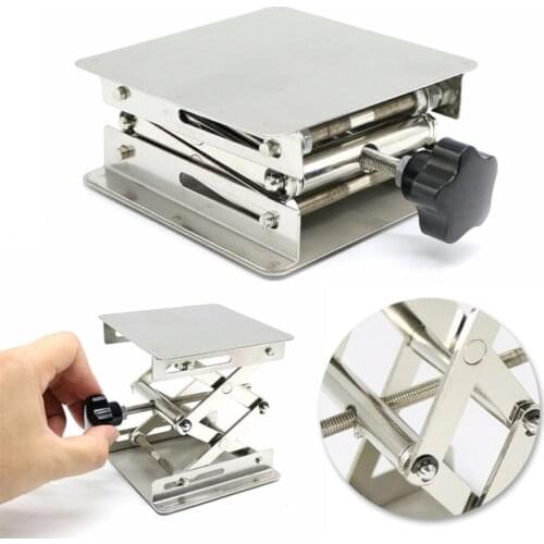 Stainless Steel Adjustable Drill Lift Laboratory Lifting Platform Table Bench Lifter Router Shank Height Woodworking Lab Jack