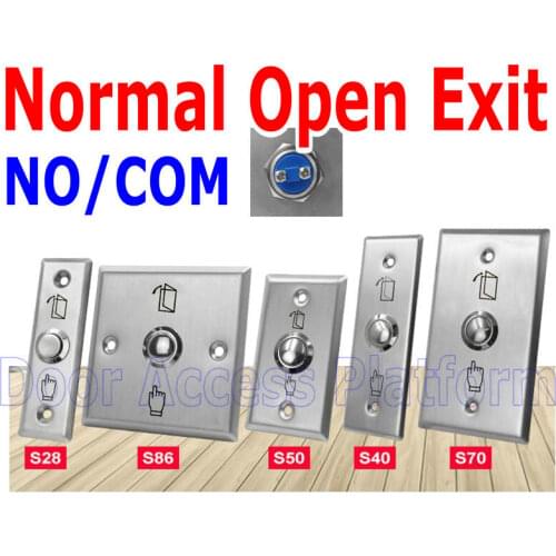 Normal Open status NO/COM Stainless Steel Metal case Push button Exit item, Release Button access controller door openning