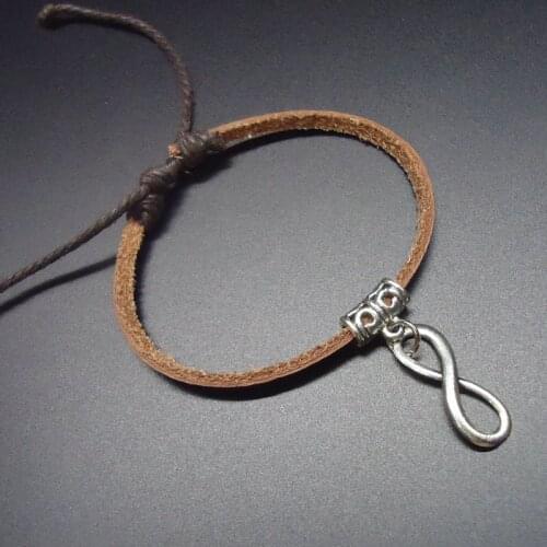 New Fashion Friendship Vintage Infinite Charm Genuine Leather Bracelets for Women Femme Homme Men Jewelry Accessories