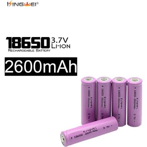 RU Real Capacity Pink 2600mah KingWei 18650 Battery Environment-Friendly 3.7v Li-ion Rechargeable Battery For Flashlight