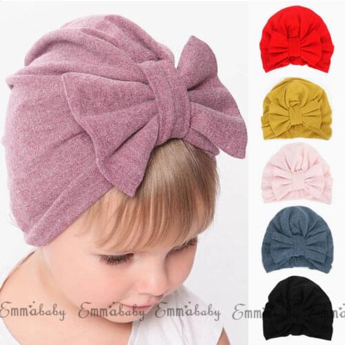 Cute Newborn Toddler Kids Baby Boy Girl Turban Cotton Beanie Hat Winter Warm Cap