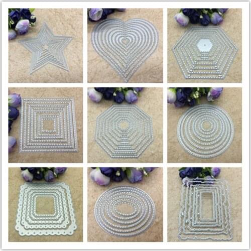 8pcs Basic Stars Cutting Dies Carbon steel Metal Cutting Dies Scrapbooking Decorative Paper Cards Template
