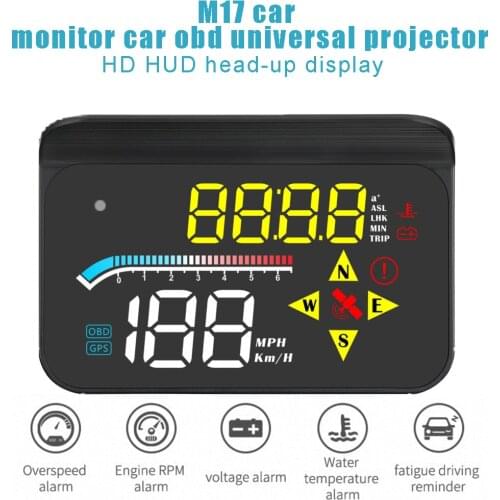 M17 3.5" GPS OBD2 HUD Head Up Display Overspeed Warning System Smart M17 Car Monitor 6 Alarm Modes Car Electronics