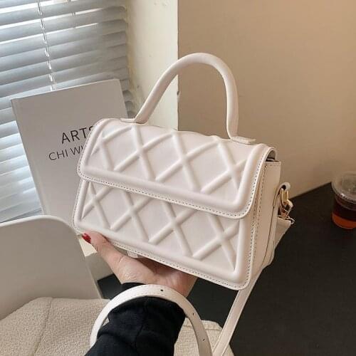Crossbody Bag Women Shoulder Bag Female Designer Handbag Purse Fashion 2021 New Trend PU Leather Simple Diamond Lattice Texture