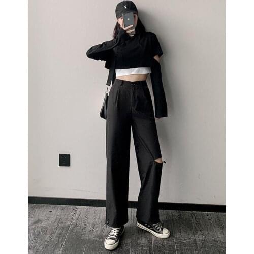 Loose Women Trousers Black Women Pants High Waist Autumn Women Pants Loose Overalls Women Trousers Pants Running Jogger Pants