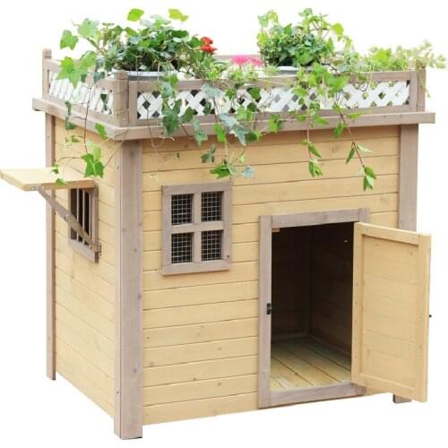 Outdoor Anti-Corrosion Solid Wood Dog House Dog House Dog House Dog House Rainproof Outdoor Super Large Dog Medium-Sized Dog