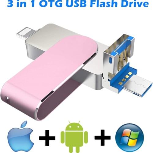 USB 3.0 For iPhone 11 12 iPad Lightning to Metal Pen Drive 16GB 32GB 64GB 128GB U Disk iPod Memory Stick 256GB OTG Flash Drive