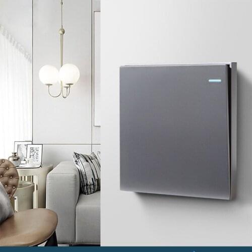 High Quality 86 Retro Gray Push Button Switch 1-4 Gang Single Dual Control 2 Way Wall Lamp Switch 10A250V