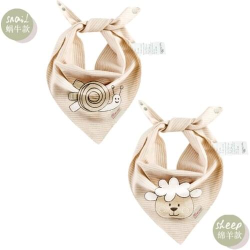 Y157 newborn baby triangular bandage double layer organic new colored cotton saliva towel bib do not contain fluorescent agent