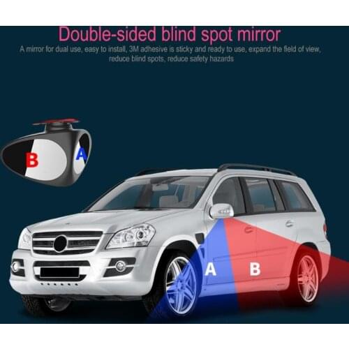2 in 1 360 Degree Rotation Double Sided Blind Spot Mirror Reversing Parking Auxiliary Car Rear View Mirror