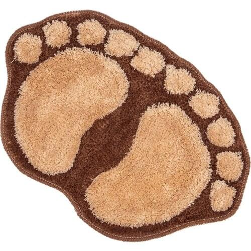 1Pc Mini Mats Foot Print Bath Mats Non-slip Bathroom Carpet Mat Toilet Bath Rug Bath Pad Carpets Bathroom Supplies Rugs 40x60CM