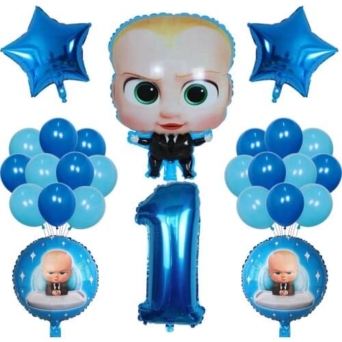 26pcs Boss Baby Balloon 30inch Number Foil Balloons Baby Shower 1 2 3 4 5 6st Birthday Party Decoration Cartoon Helium Globos