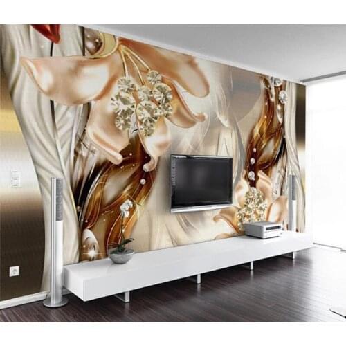 Custom 3D Mural Fantasy three-dimensional jewelry flowers Bedroom Living Room Sofa TV Background Wall Murals Photo Wallpaper 3D