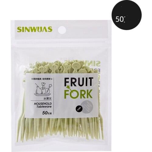 10Bags 50Pcs Affordable Disposable Portable Plastic Catering Forks Fruit Stick Wedding Birthday Party Cake Food Forks