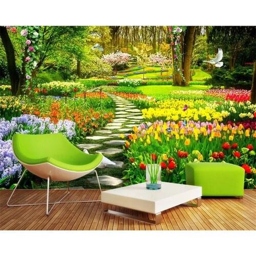 Beibehang Custom new murals 3d stereo photo wallpaper garden park trail landscape background wall papers home decor 3d wallpaper