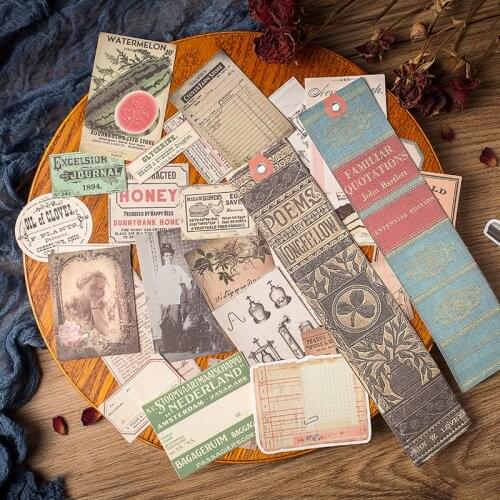 Large size old book page note stickers Ⅰ DIY scrapbooking junk journal base collage mobile phone computer decoration stickers