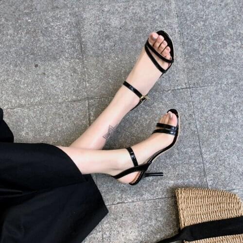 Big Size 11 12 high heels sandals women shoes woman summer ladies Painted high heel buckle sandals
