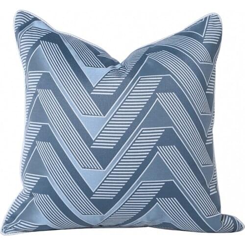 DUNXDECO Cushion Cover Decorative Pillow Case Modern Industry Style Grey Blue Geometric Coussin Sofa Chair Decorating
