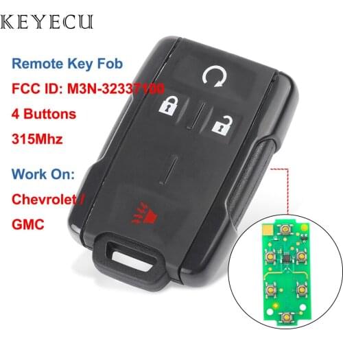 Keyecu Remote Key Fob 4 Button for Chevrolet Silverado 1500 2500 3500 HD Colorado Tahoe Suburban for GMC Sierra Canyon