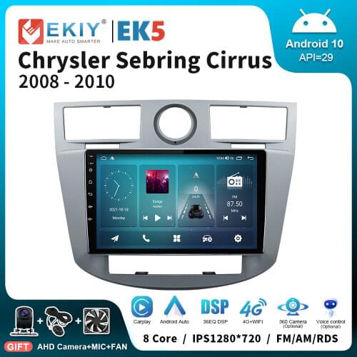 EKIY Navigation GPS Car Radio For Jeep Chrysler Sebring 2008 Stereo Audio Video Multimedia WIFI Carplay Head Unit No Double Din