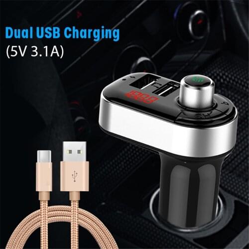 USB AUX Bluetooth 5.0 FM Transmitter Car Kit MP3 Modulator Player Wireless Handsfree Audio Receiver Dual USB Fast Charger 3.1A