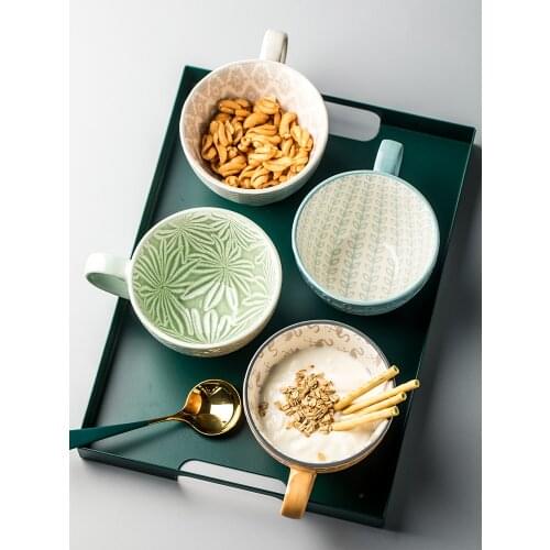 Creative Breakfast Cup Oatmeal Cup Large Size Ceramic Cup Large Capacity Milk Cup Coffee Cup Mug Bowl Cup
