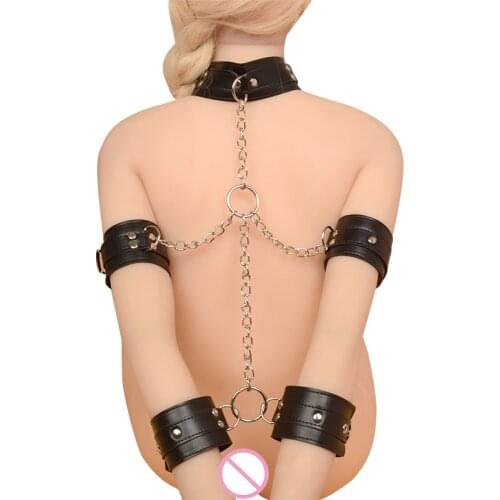 Backhand HandCuffs collars sex self Bondage Restraints BDSM Game intimate sex toys sex Slave Cuffs for couples sex position